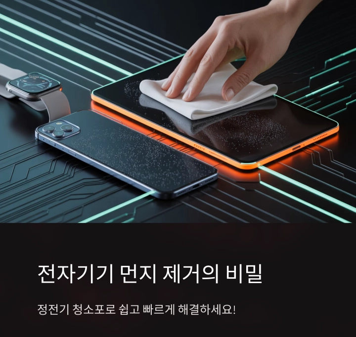 전자기기 먼지 제거 : 정전기 청소포가 해답입니다