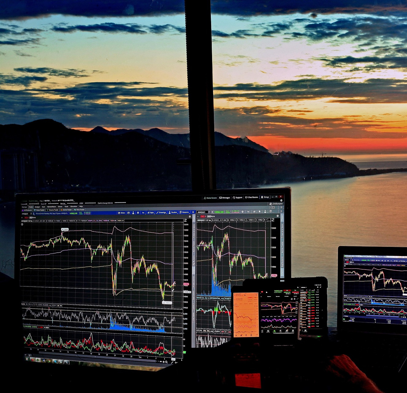 주가 오르고 내림을 표현한 이미지