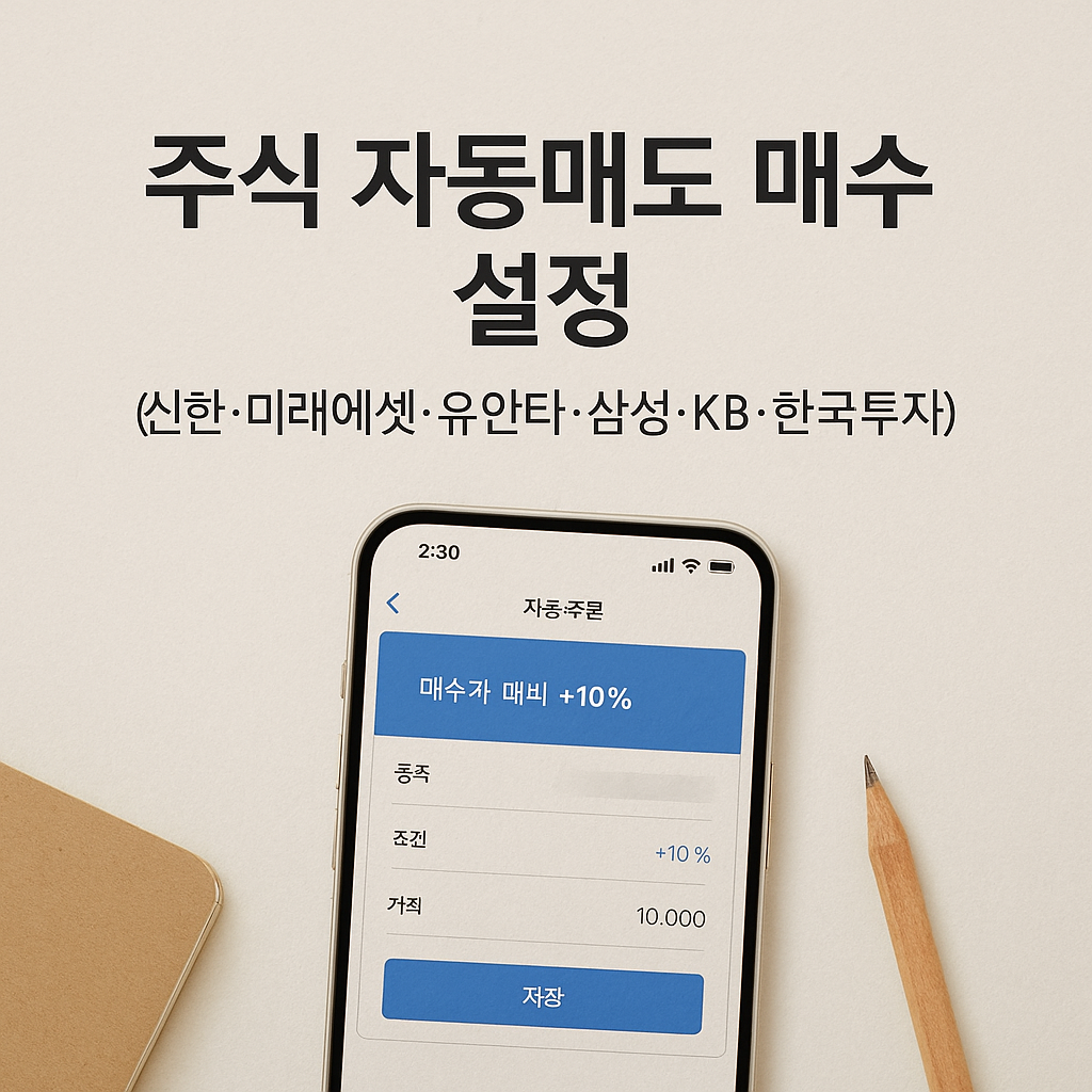 주식 자동매도&middot;매수 설정 완전 가이드