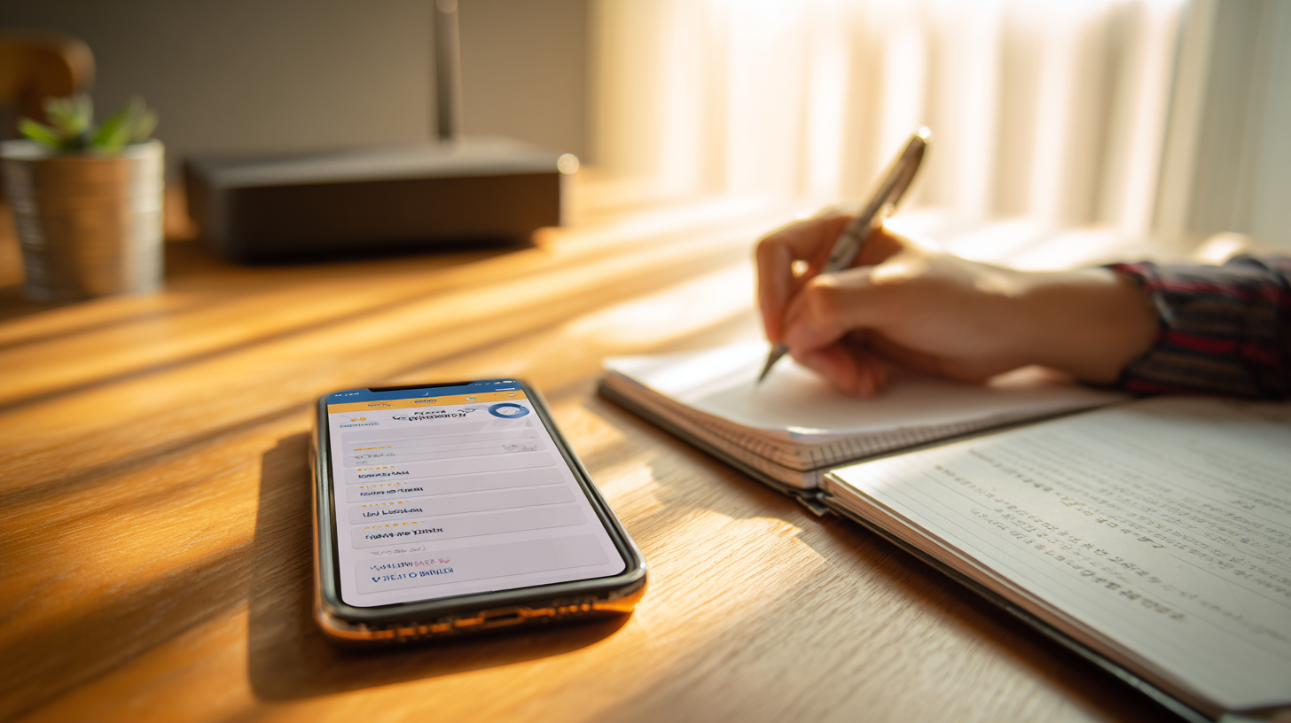 한국 대학생이 장학금 신청을 준비하는 모습