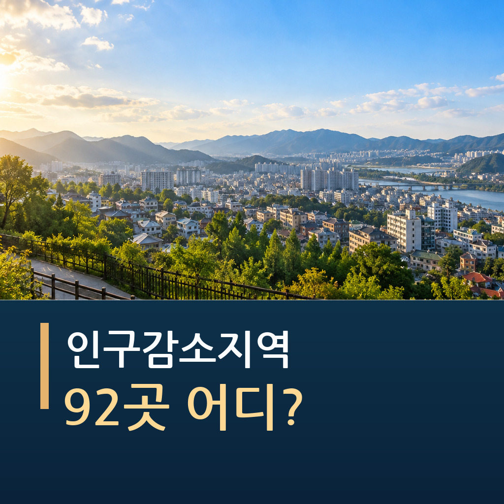 도시와 산이 어우러진 전경 아래 인구감소지역 92곳을 알리는 제목이 들어간 대표 이미지