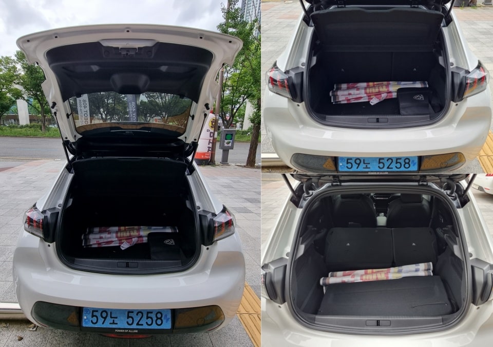 e-208 GT의 트렁크 공간을 살폈습니다.