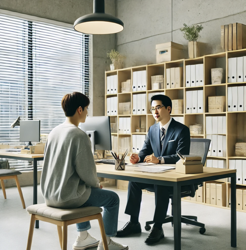 금 상담 중인 세무사와 고객
