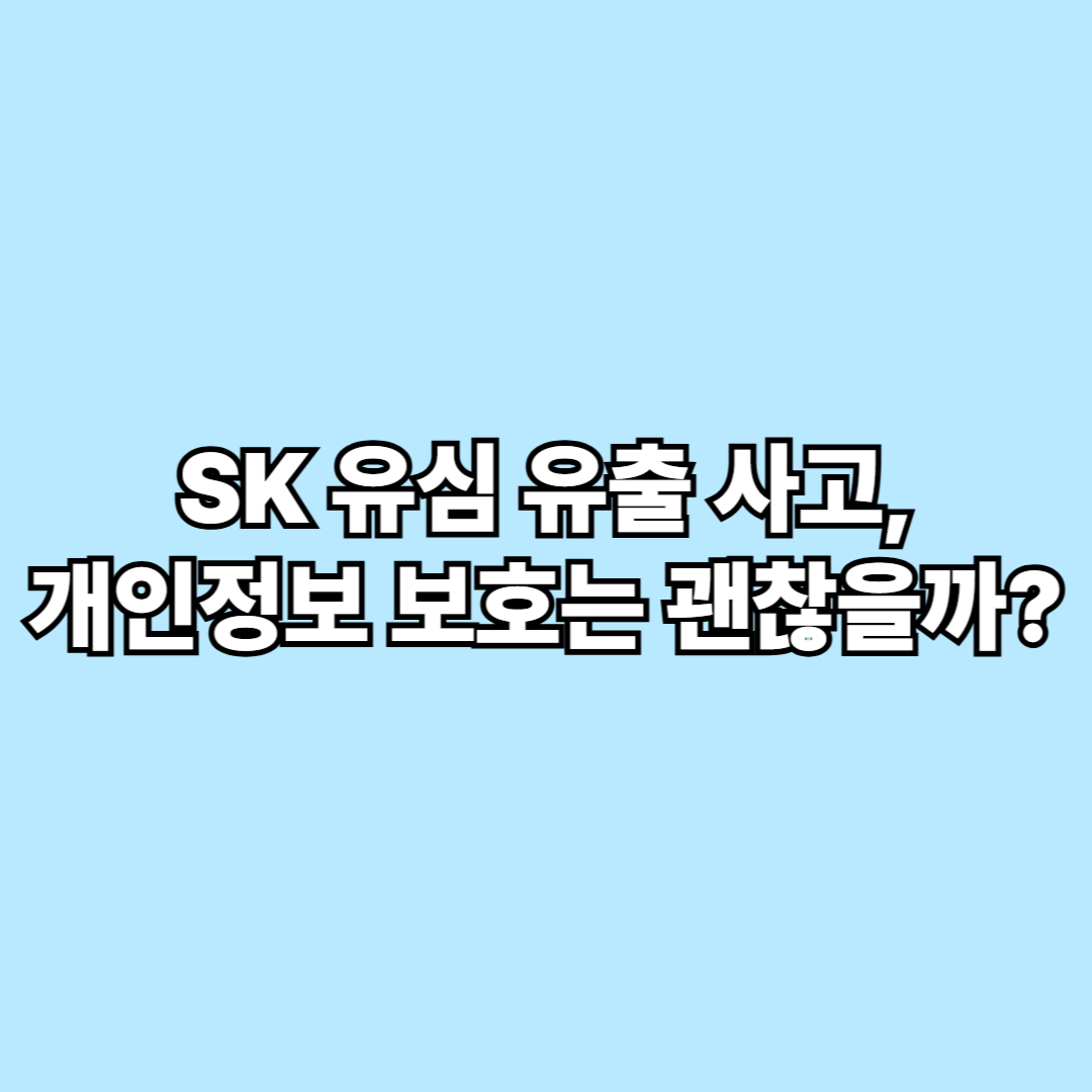 SK 유심 유출 사고, 개인정보 보호는 괜찮을까