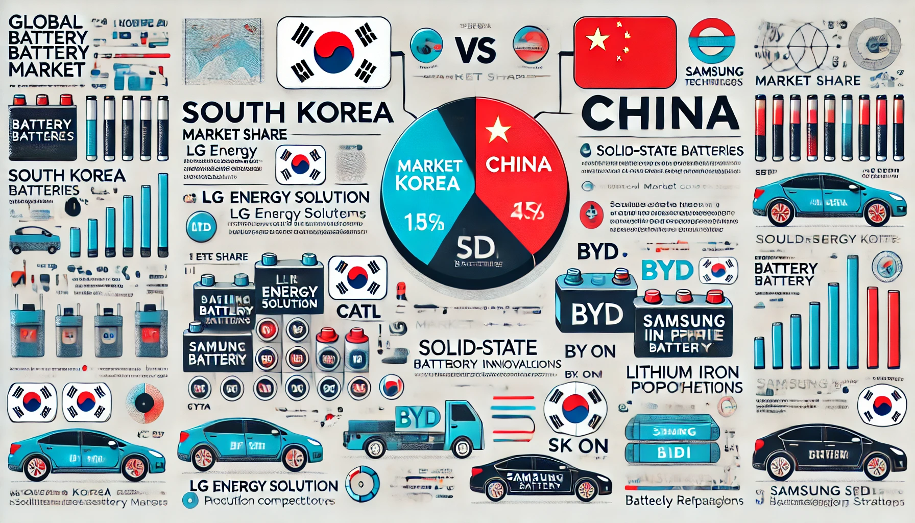2차전지 글로벌사의 경쟁구도 연상 이미지