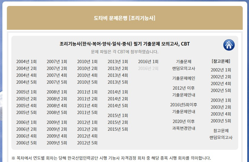 양식조리기능사 필기 기출문제