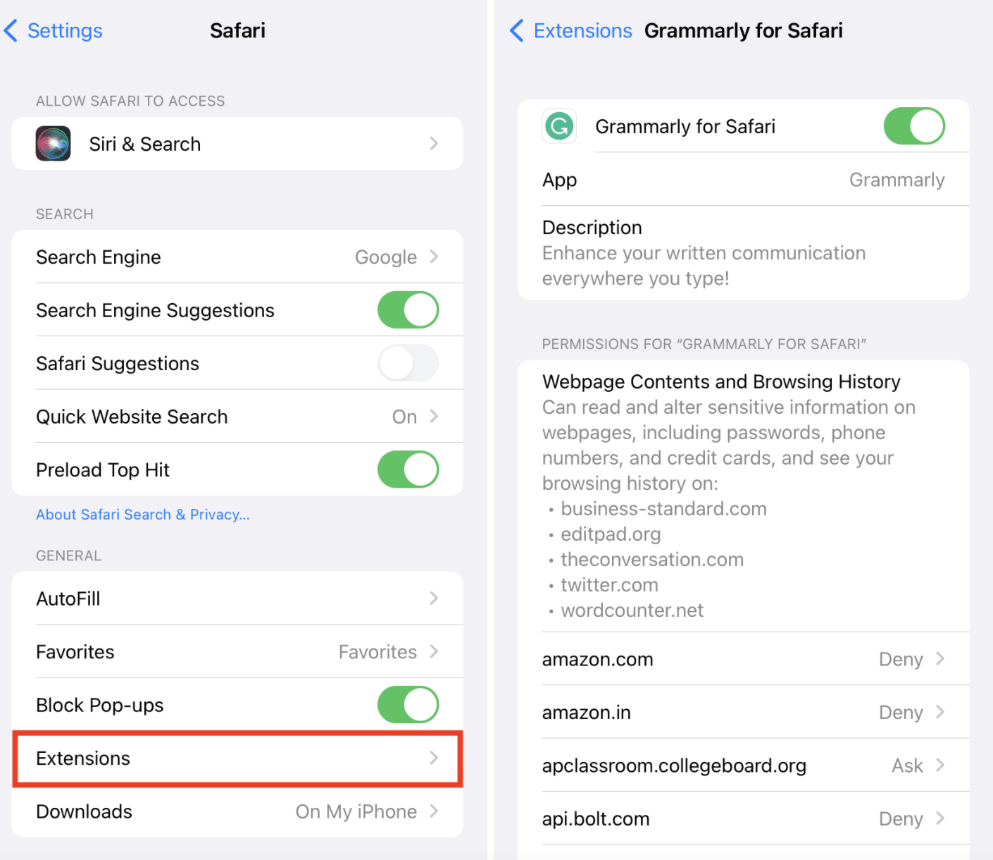 아이폰에서 Grammarly 사용하는 방법3