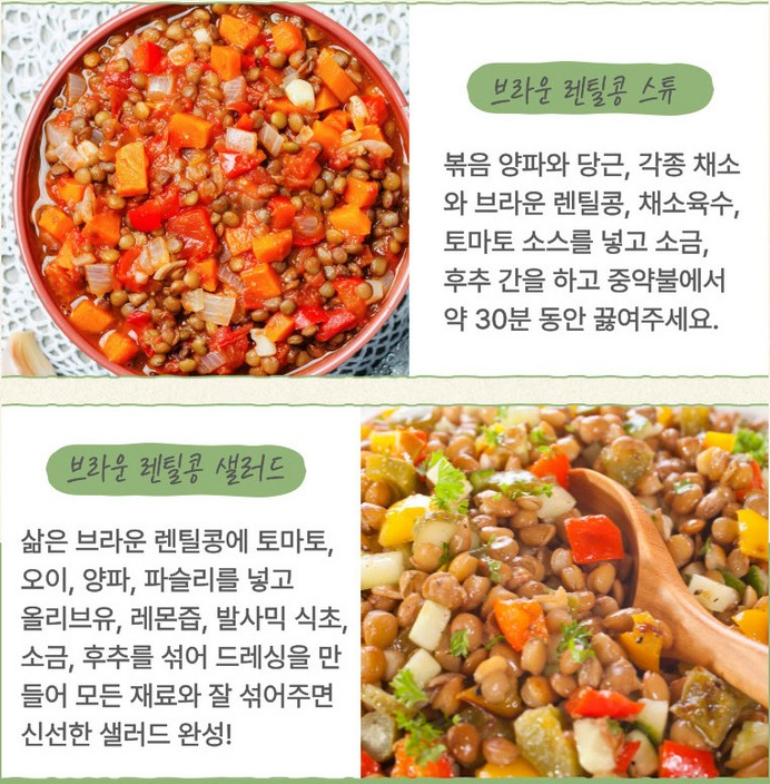 렌틸콩 이용 음식