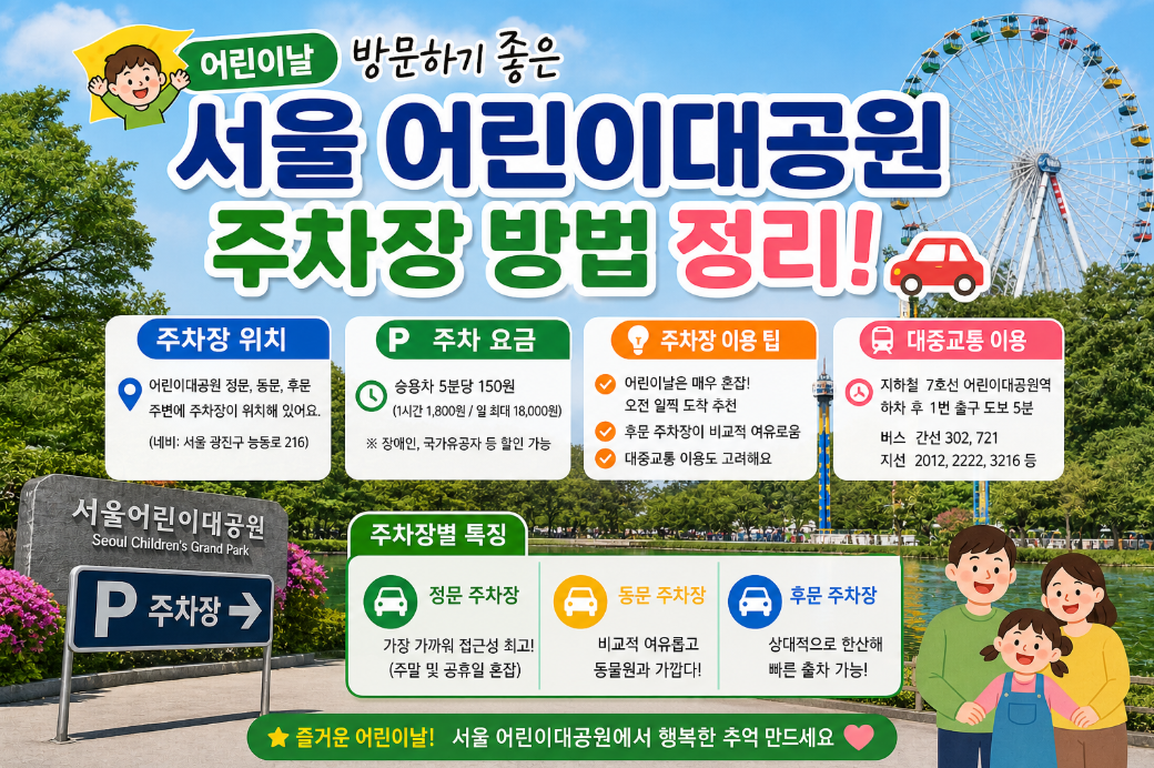어린이날 서울 어린이대공원 주차, 이것만 알면 끝