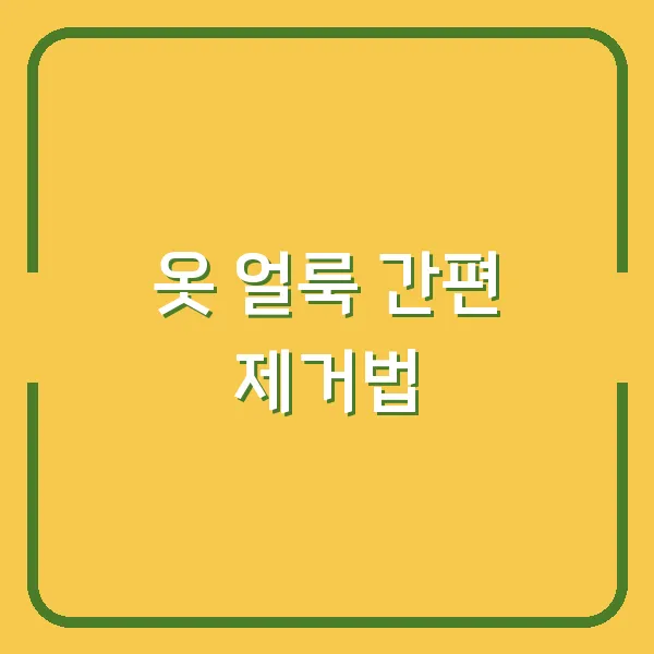 옷 얼룩 간편 제거법