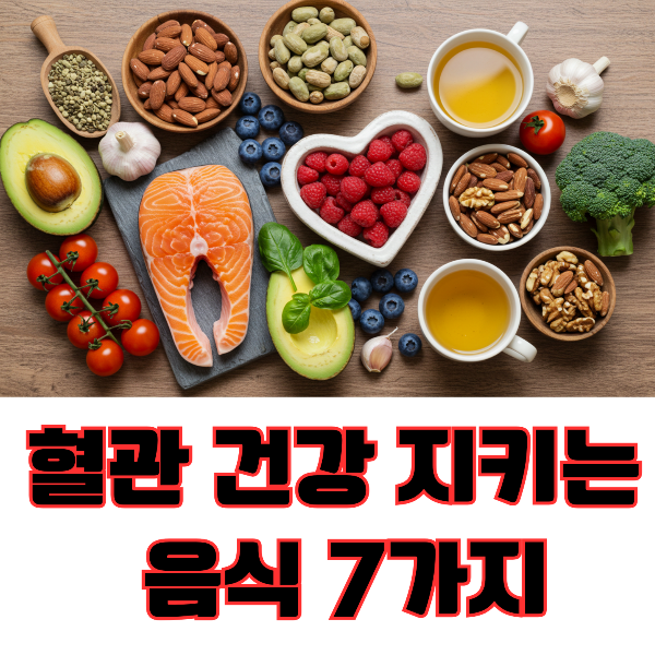 혈관 건강에 좋은 음식 7가지 이미지