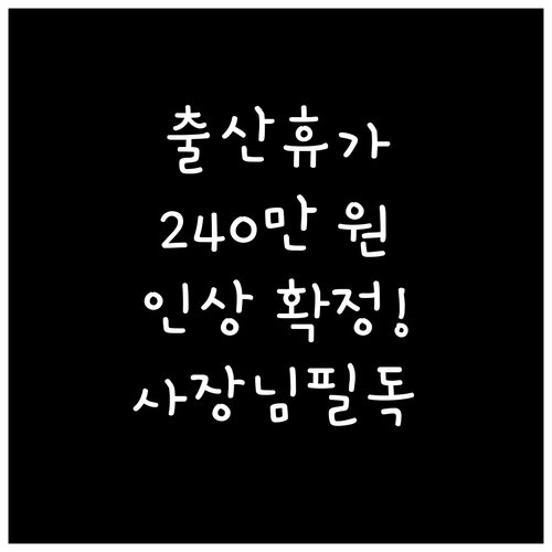 출산전후휴가 급여 240만 원 인상 ..