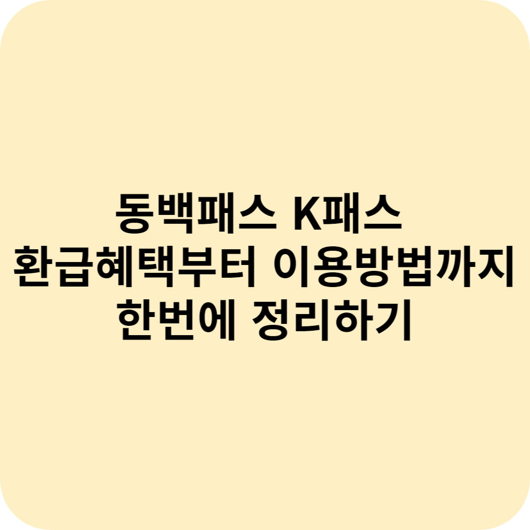 동백패스 K패스