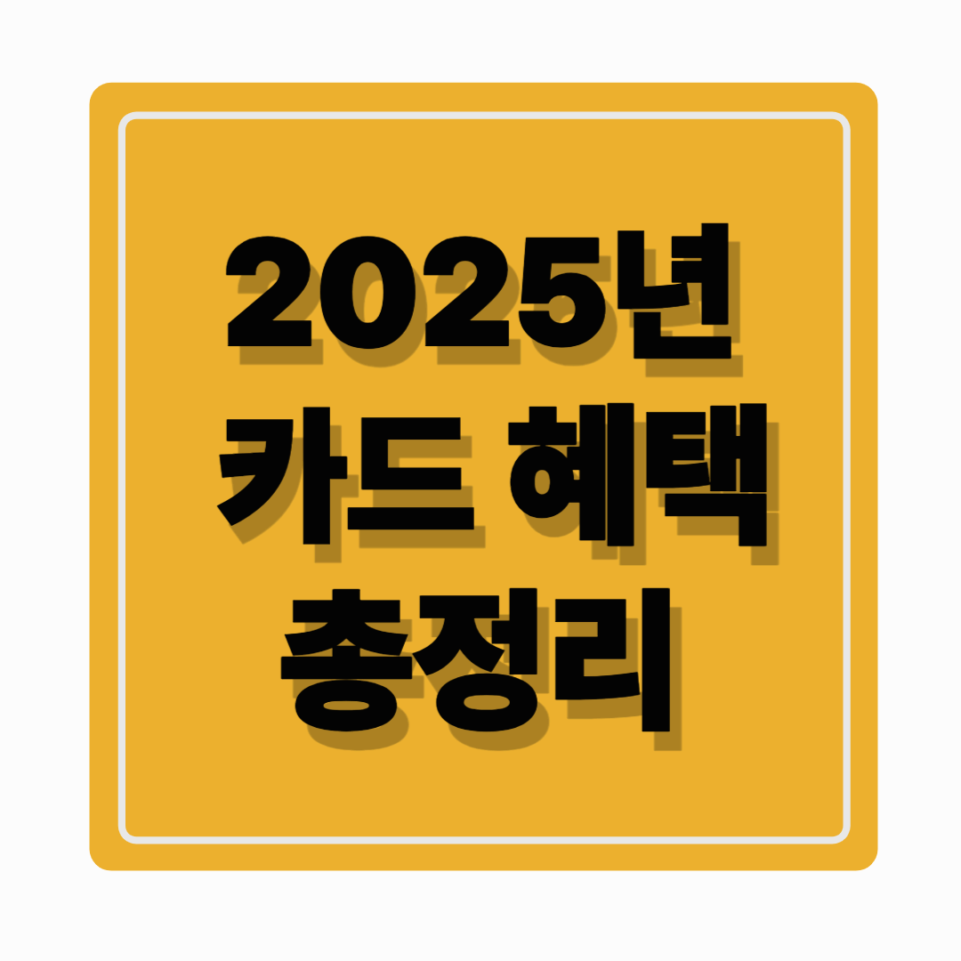 “2025 카드 혜택 총정리! 무조건 이득 보는 카드만 모았다”