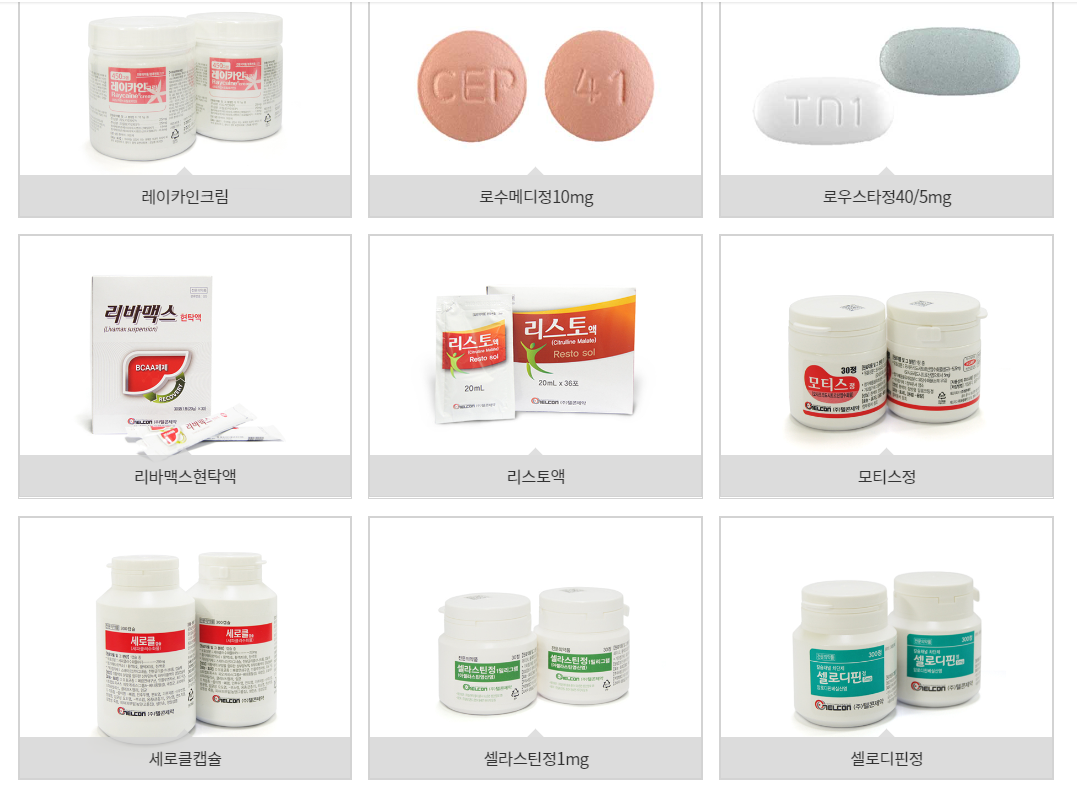텔콘RF제약 주요의약품