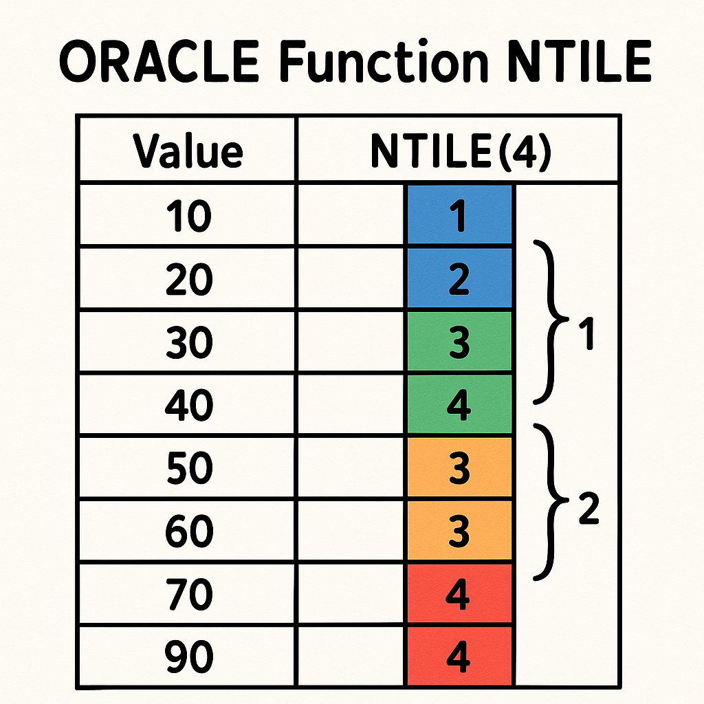 오라클 NTILE() 함수로 순위 그룹 나누기 완벽 가이드