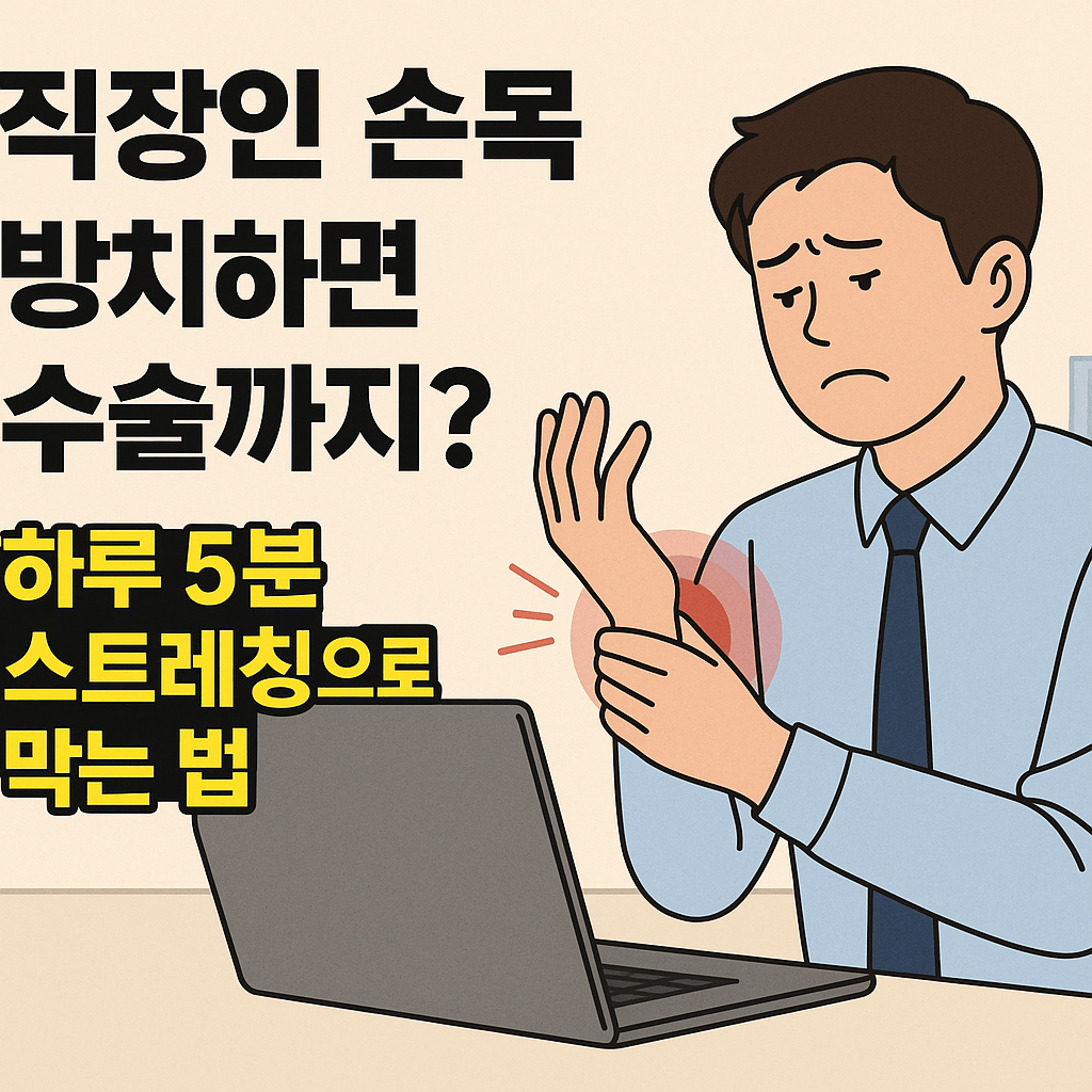 직장인 손목 통증, 방치하면 수술까지 하루 5분 스트레칭으로 막는 법