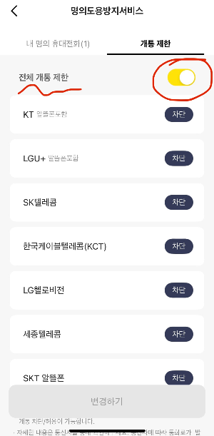 핸드폰 명의도용 방지