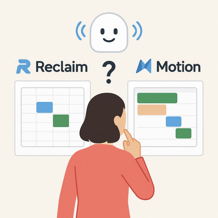 Reclaim과 Motion 중 선택 고민 일러스트