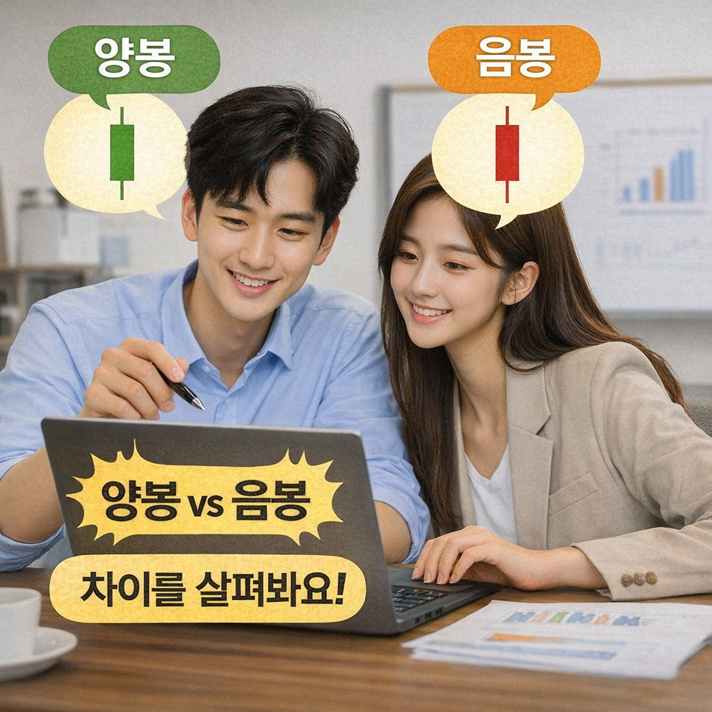 양봉과 음봉 차이점 비교, 캔들 차트