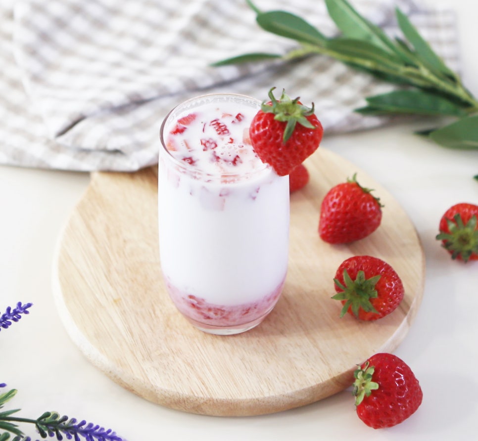 딸기청 & 카페 딸기라떼 만들기