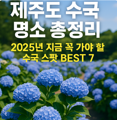 제주도 수국 명소 총정리, 2025년 지금 꼭 가야 할 수국 스팟 BEST 7 (이미지 챗지피티)