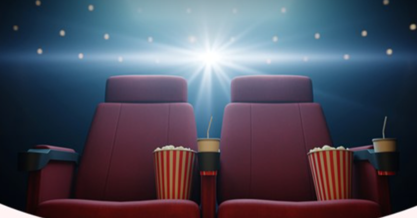 영화관 의자와 팝콘