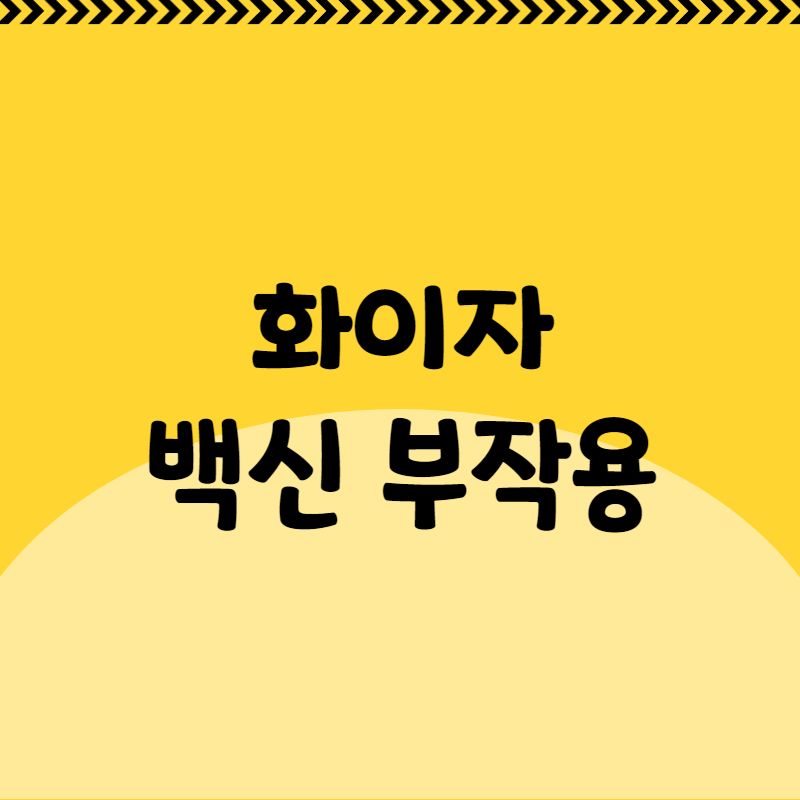 화이자 백신 부작용