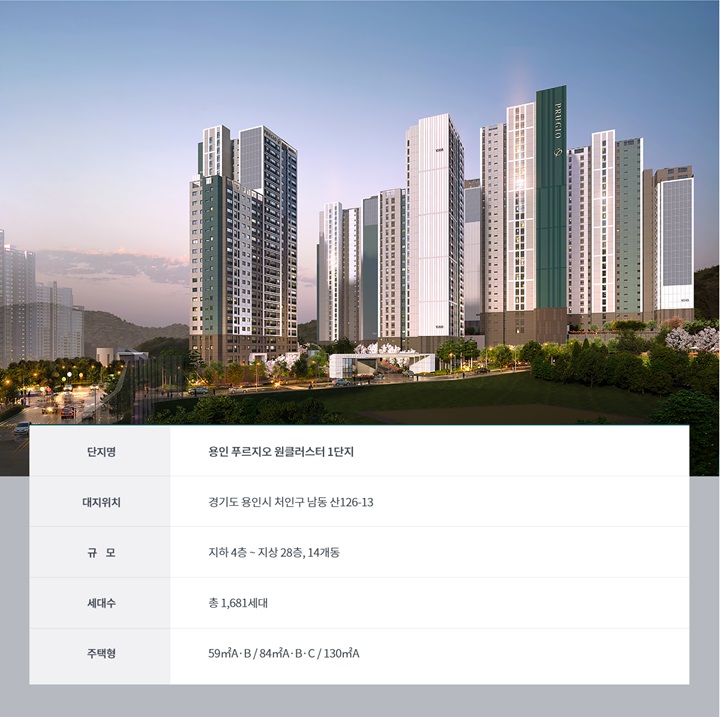 용인푸르지오-원클러스터-1단지-무순위1차-조감도
