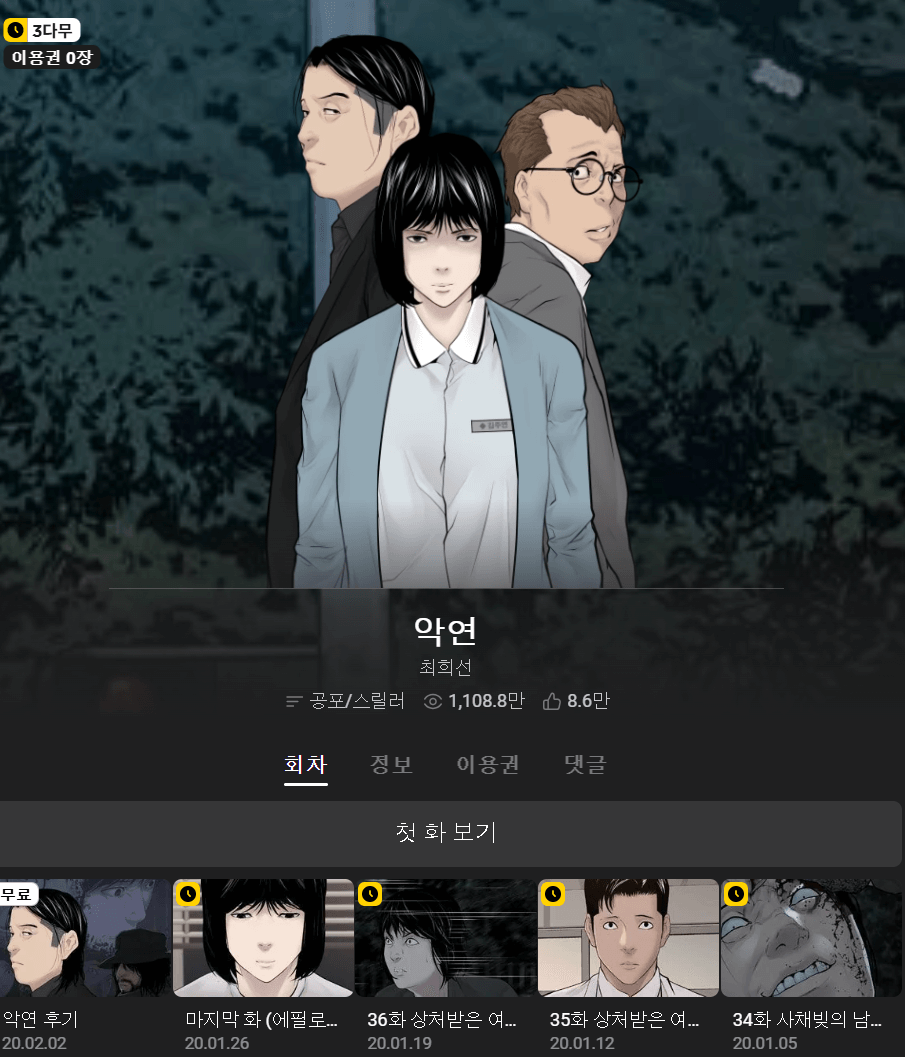 웹툰원작 악연 반전 비하인드1