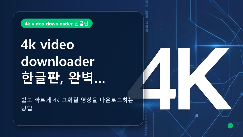 4K 비디오 다운로더 한글판 사용 가이드