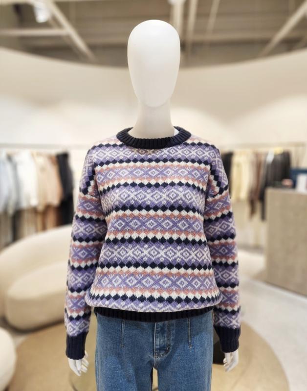 온앤온 노르딕패턴 라운드 니트 NJK2WPB35