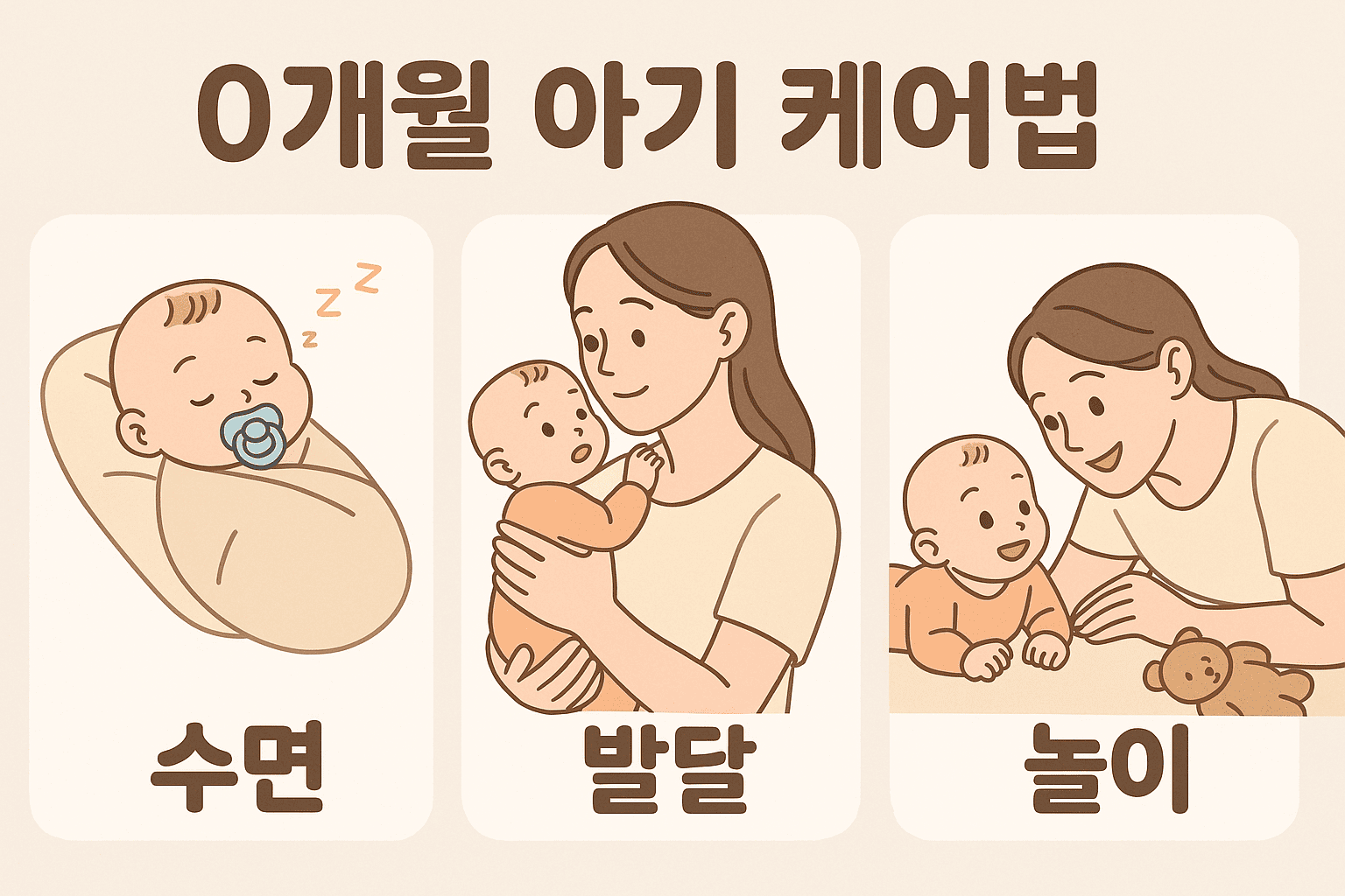0개월 아기 케어법 (수면,발달,놀이)