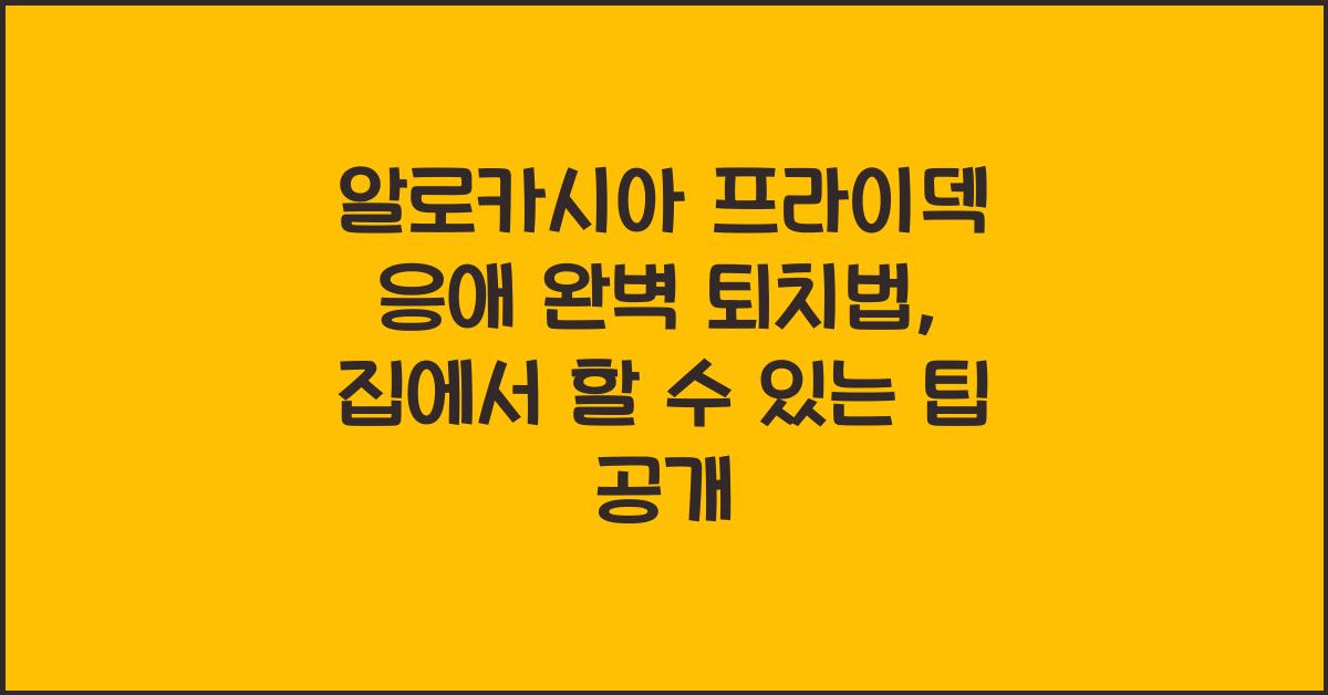 알로카시아 프라이덱 응애 완벽 퇴치법
