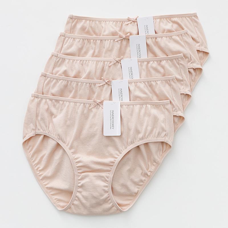 여성면팬티 면스판 요일 단색 스킨색 5매 110 120