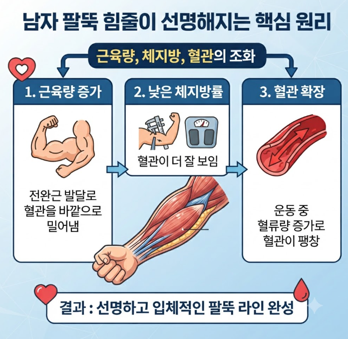 남자 팔뚝 힘줄