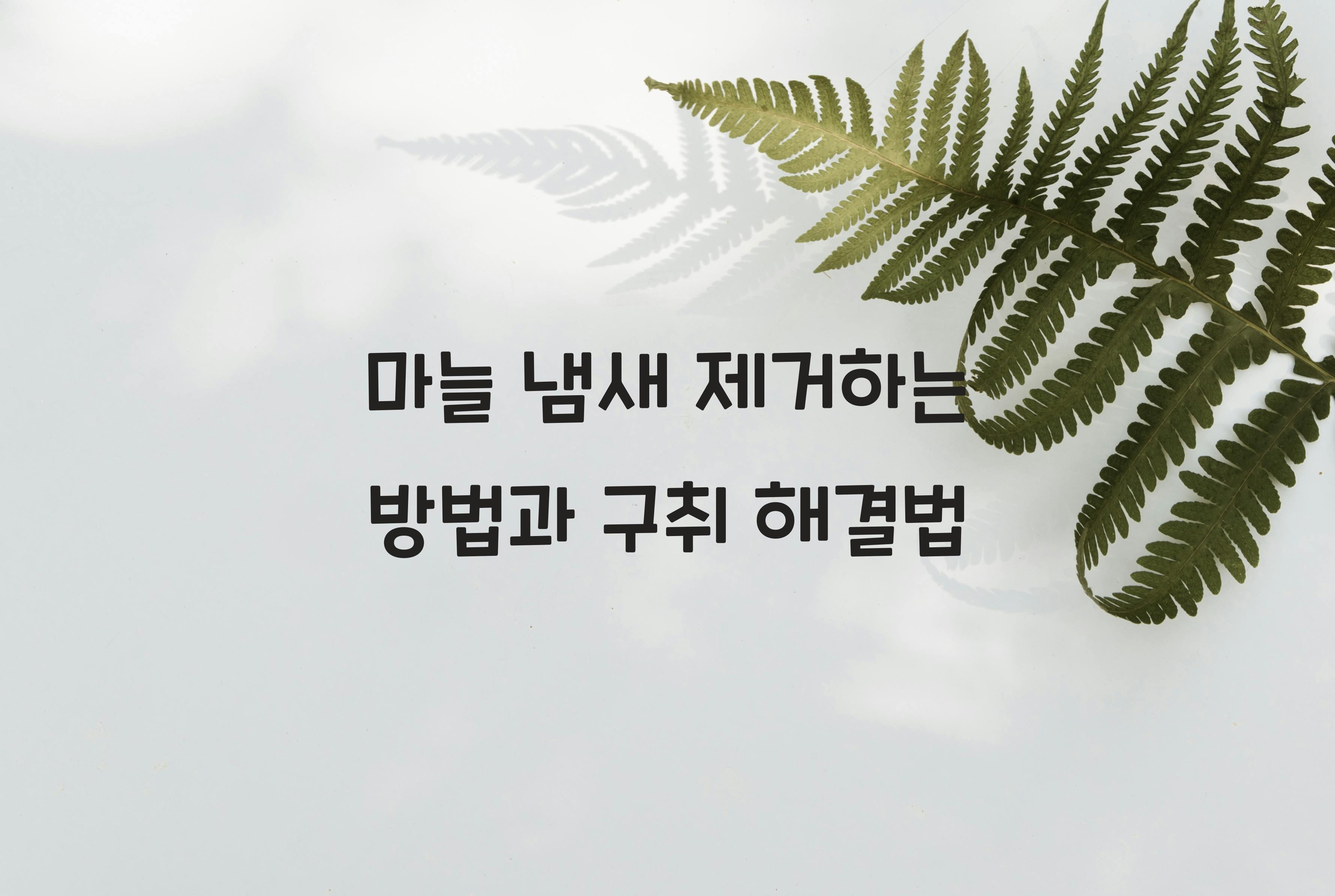 마늘 냄새 제거하는 방법