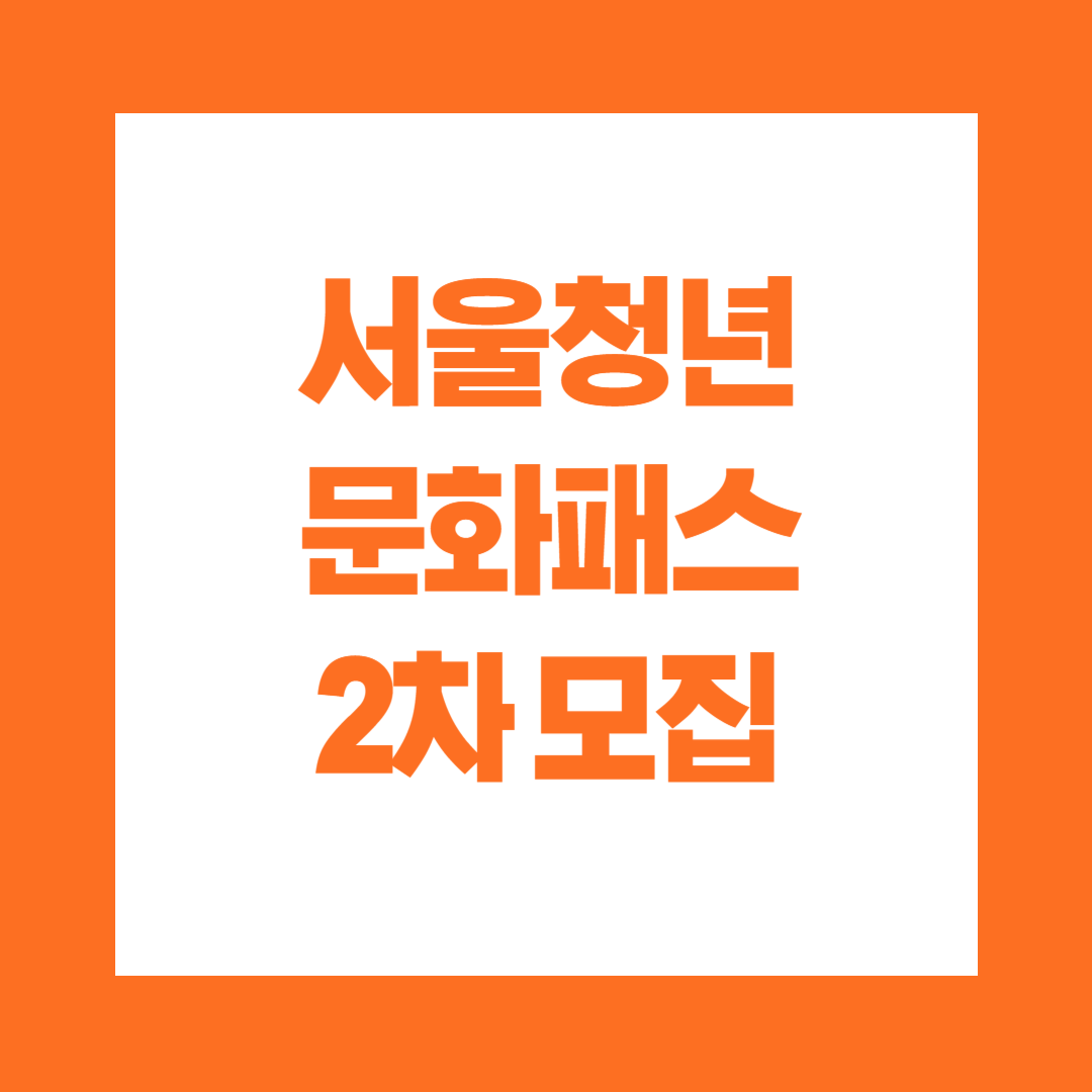 서울청년 문화패스 2차모집