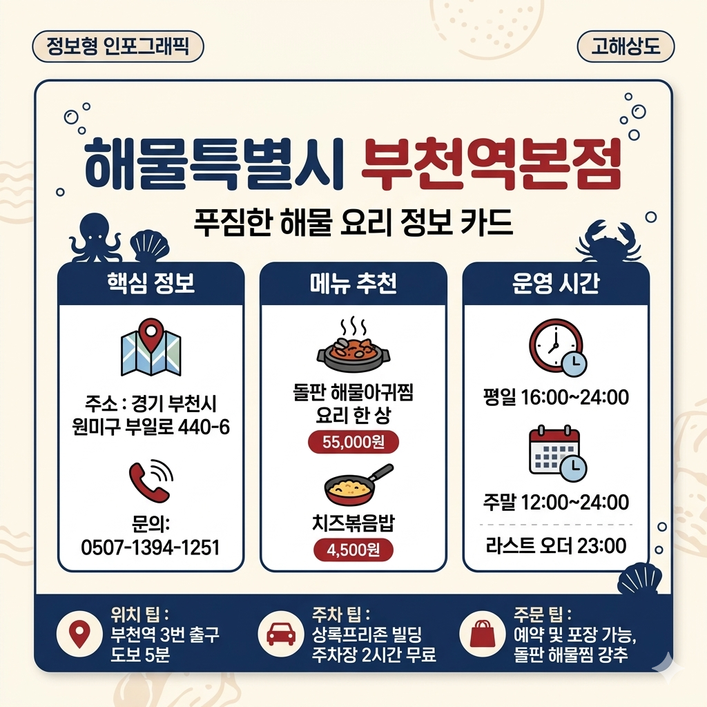 해물특별시 부천역본점 메뉴·주차·영업시간 한눈에 정리 썸네일
