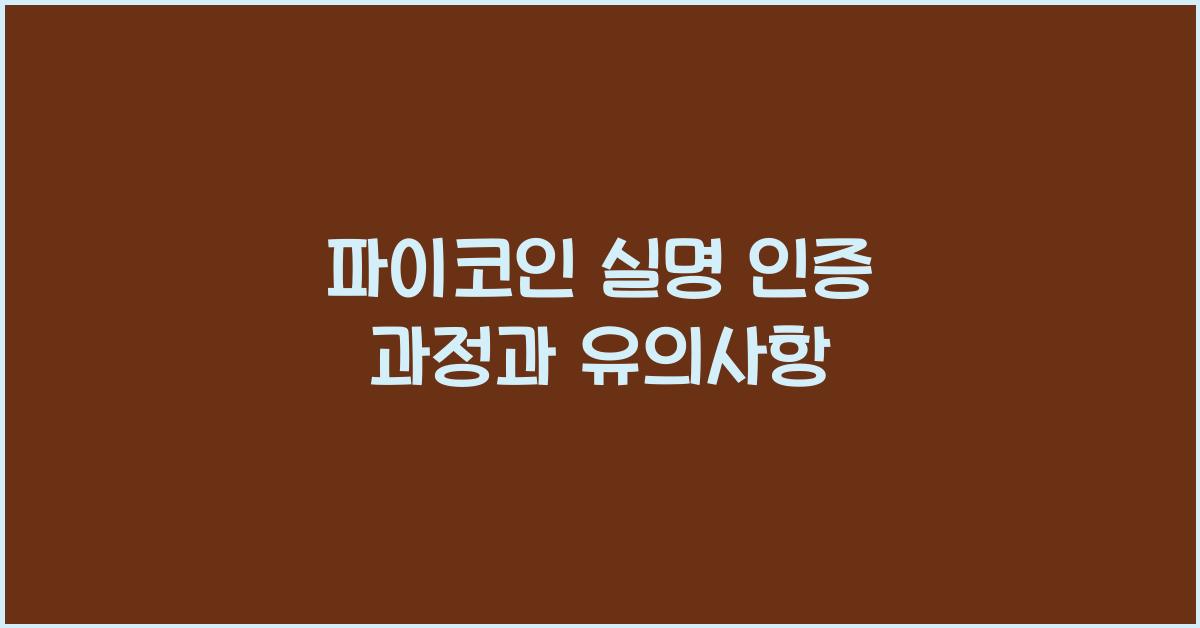 파이코인 실명 인증