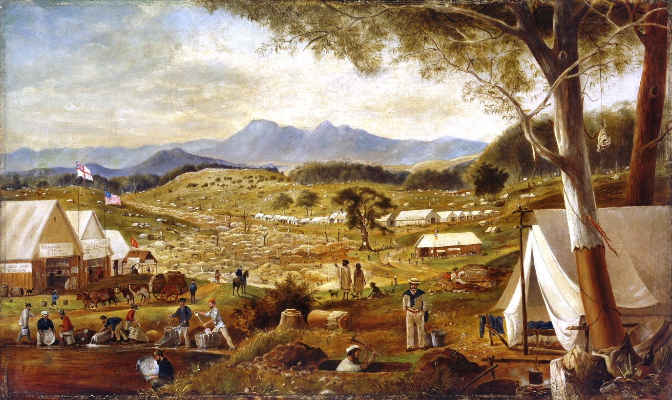 &copy; Edward Roper, Gold Diggings, Ararat , c.1858. Oil on canvas. State Library of New South Wales (DG 15).