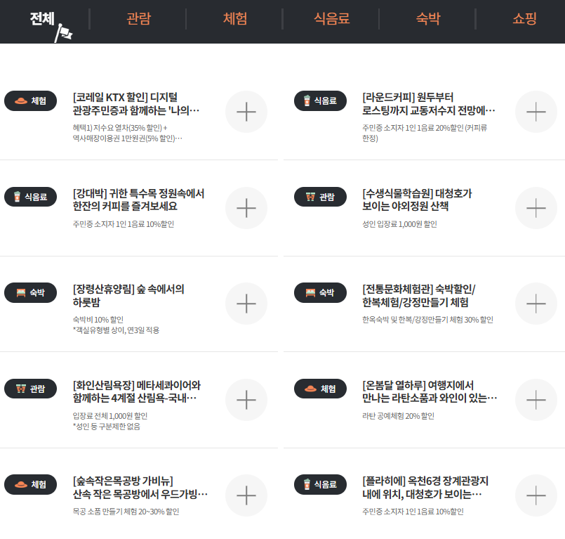 디지털 관광주민증 할인혜택