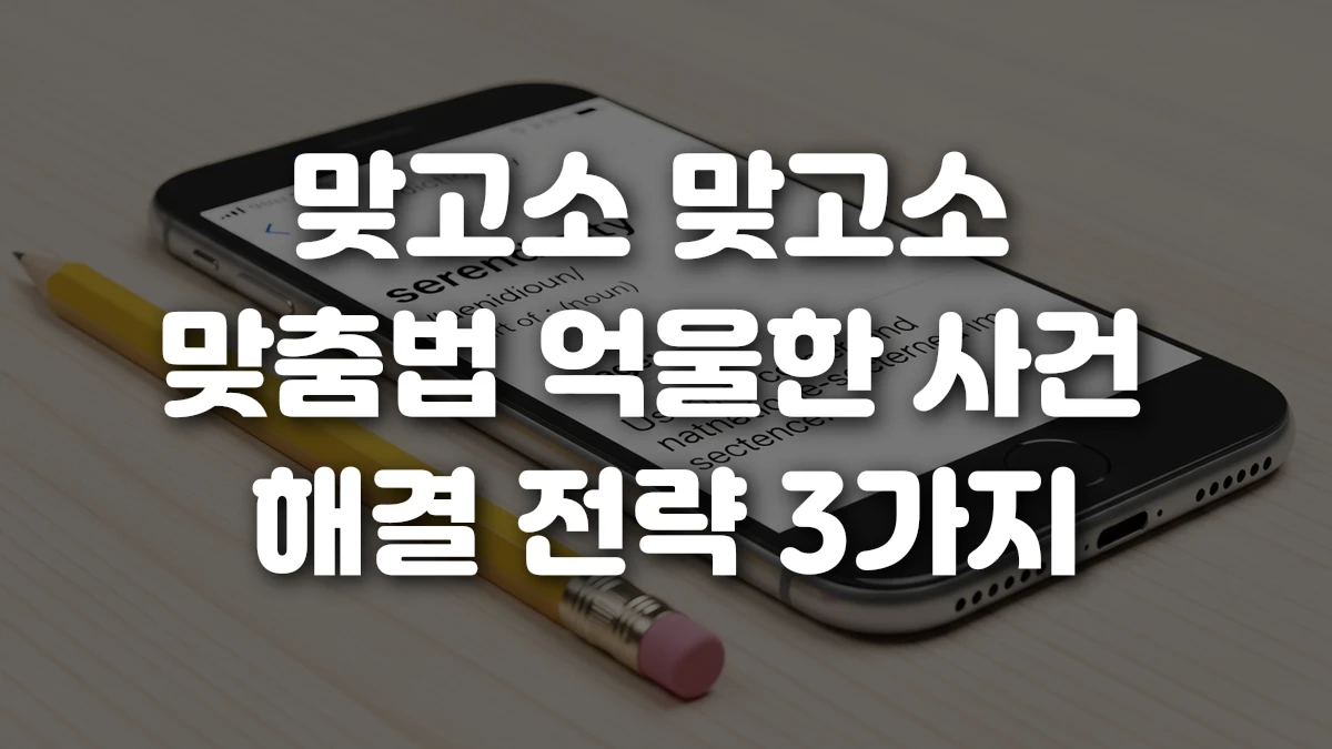 맞고소 맞고소 맞춤법 억울한 사건 해결 전략 3가지