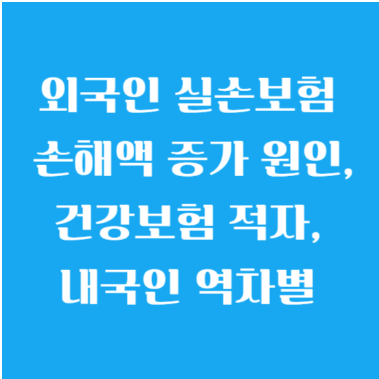 외국인 실손보험 손해액 증가 원인, 건강보험 적자, 내국인 역차별