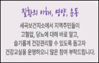 세곡보건소 당뇨관리 교육