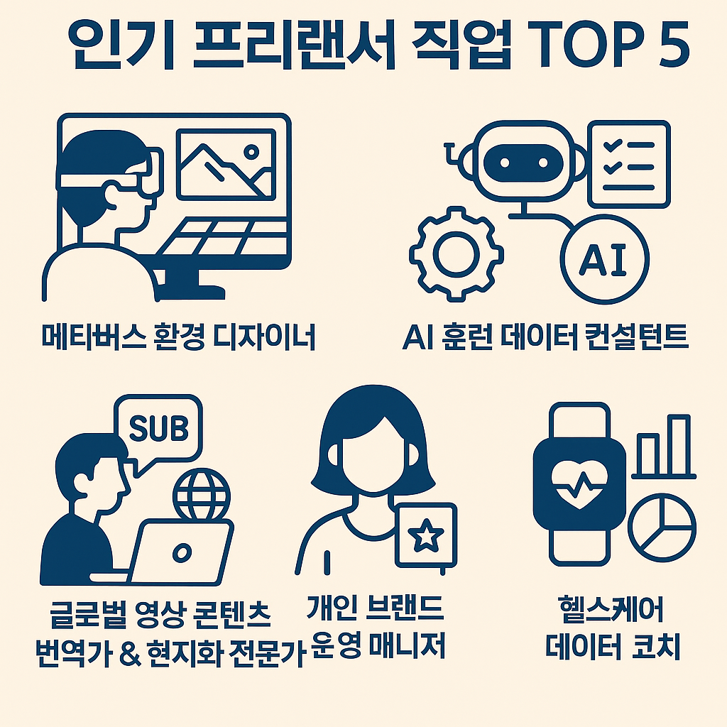 2040년 인기 프리랜서 직업 top5