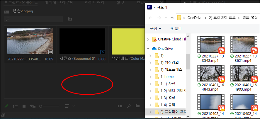더블클릭하여 가져오기