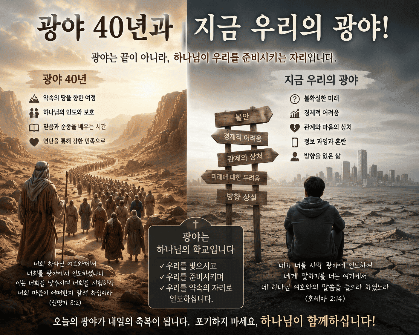 광야 40년과 지금 우리의 광야!