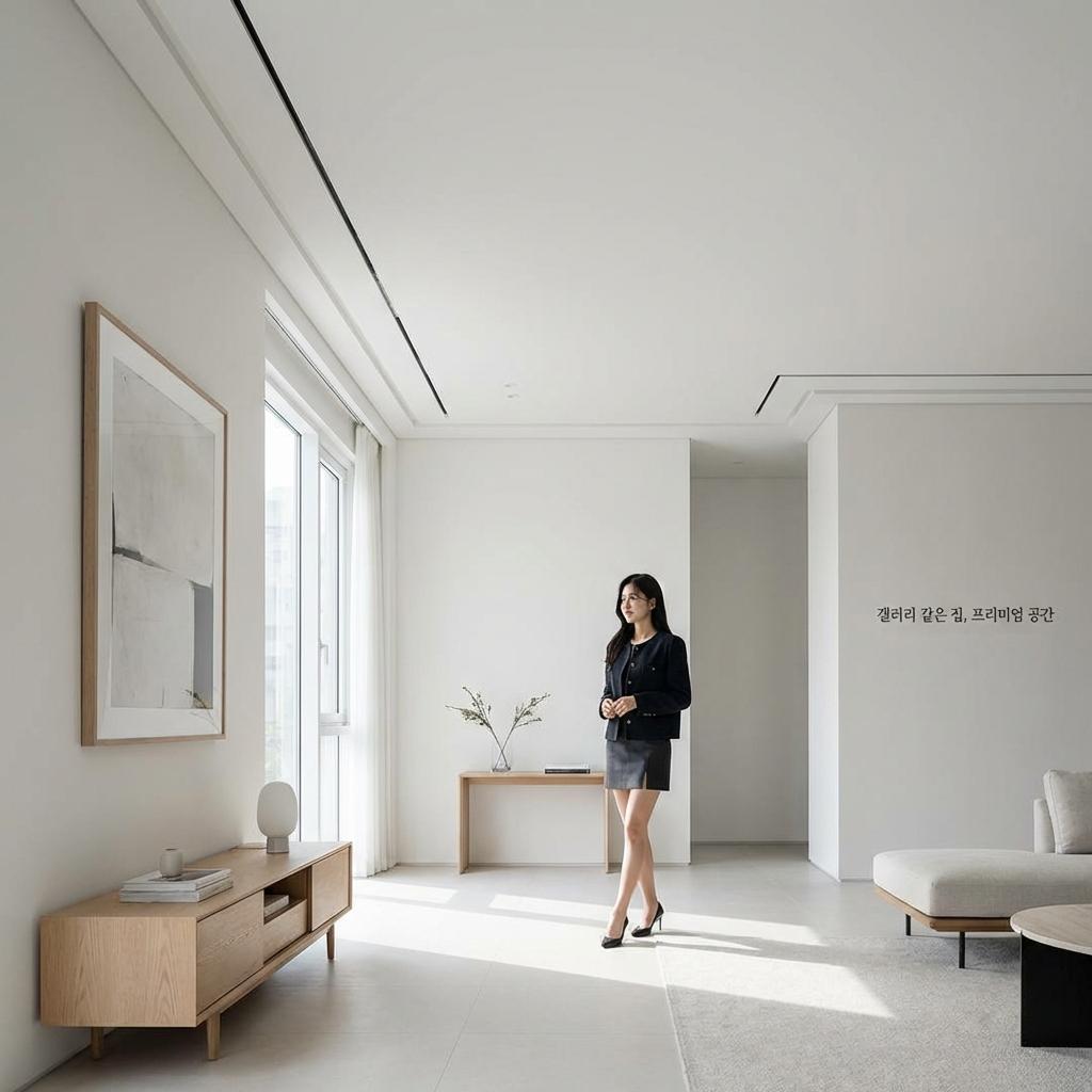 페인트 도장 마감과 마이너스 몰딩이 결합된 하이엔드 하우스