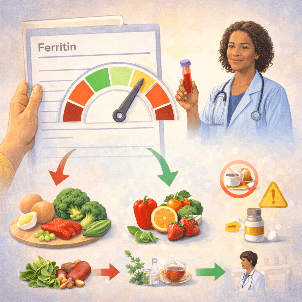 페리틴 검사와 식단 관련 이미지